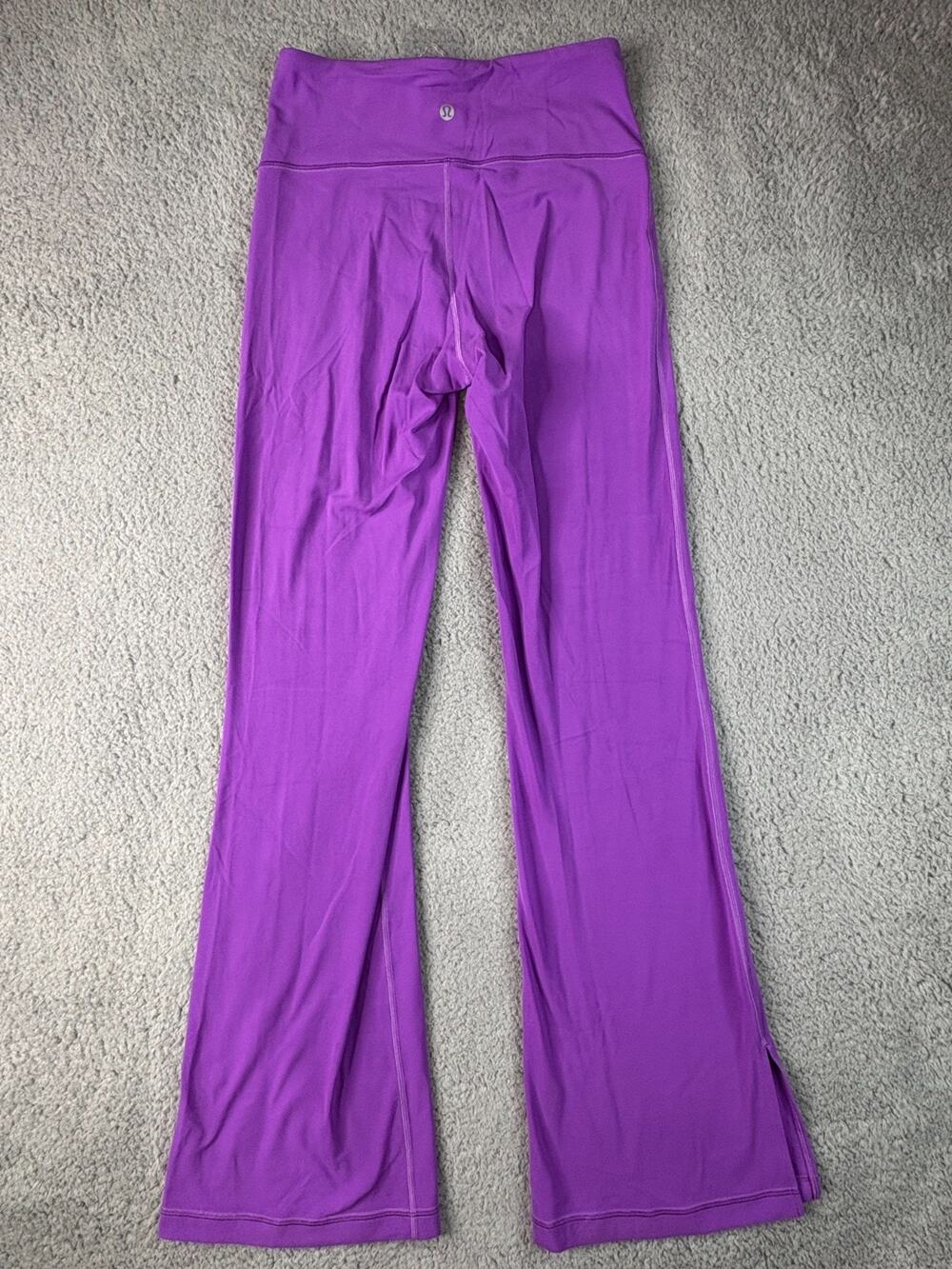 Lululemon Groove Flared Leg Pant Women's Size 6 Purple High Waisted Split-Hem